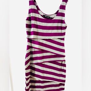 Vibrant Gray and Purple Sheath Mini Dress